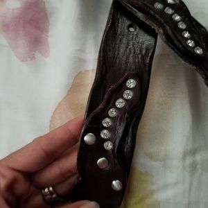3 for $30. Buckle-up leather belt w/grommets and rhinestones